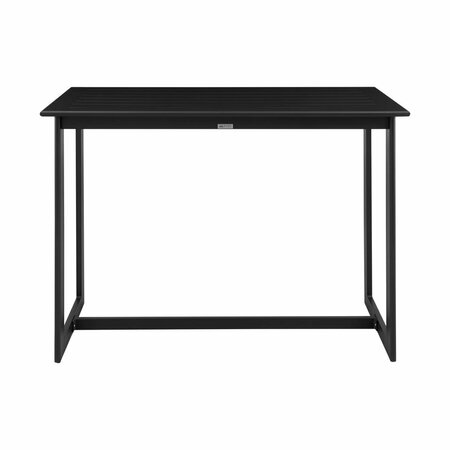 SEATSOLUTIONS Grand Outdoor Patio Counter Height Dining Table Black SE3329208